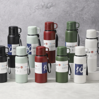 厂家批发新款316不锈钢保温杯大容量一杯两用直饮便携提手杯源头