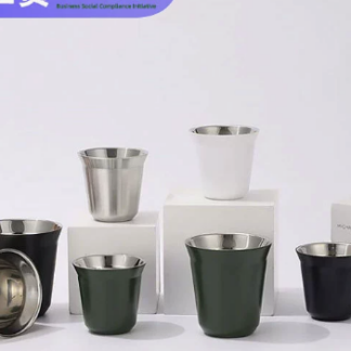 跨境304不锈钢咖啡杯套装杯迷你胶囊杯隔热便携口杯茶杯啤酒杯